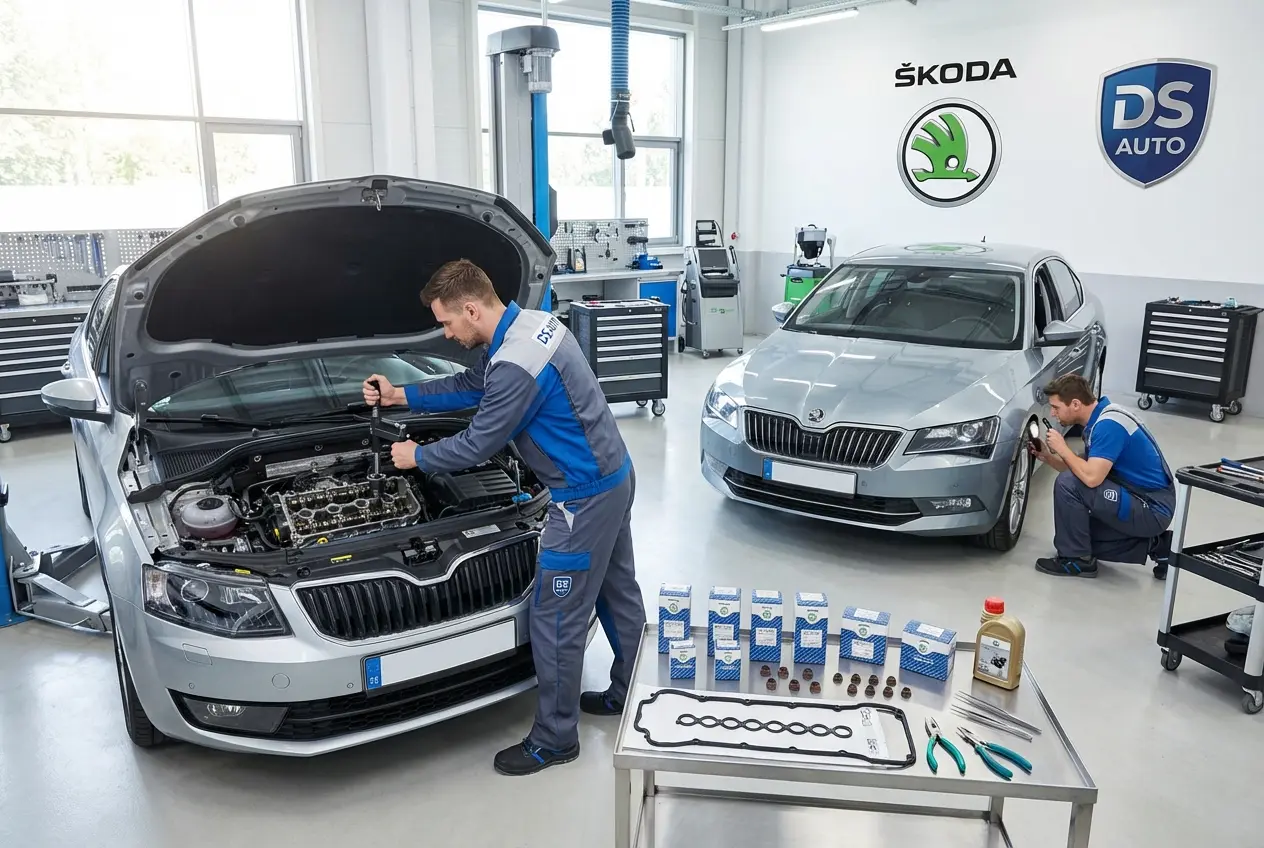 Замена маслосъемных колпачков на двигателе Skoda в автосервисе DS Auto в Жуковском
