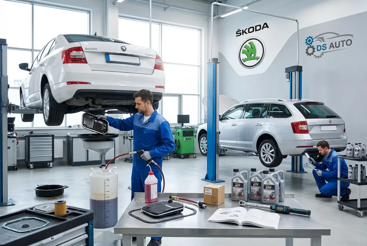 Аппаратная замена масла в АКПП Skoda в автосервисе DS Auto в Жуковском
