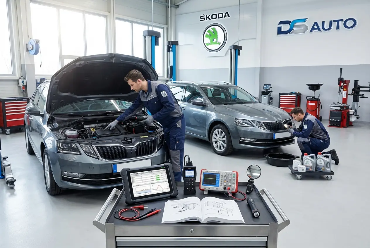 Проверка ДВС Skoda в автосервисе DS Auto в Жуковском
